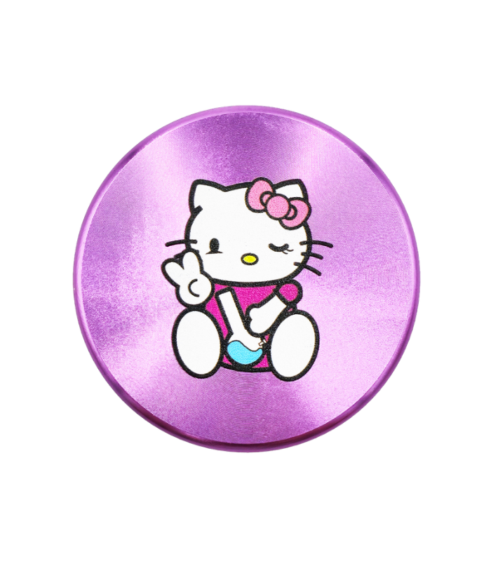 2025/12/762.png Grinder – Hello Kitty Aluminium Grinder Bong Violet 4Parts 50mm – Image 1