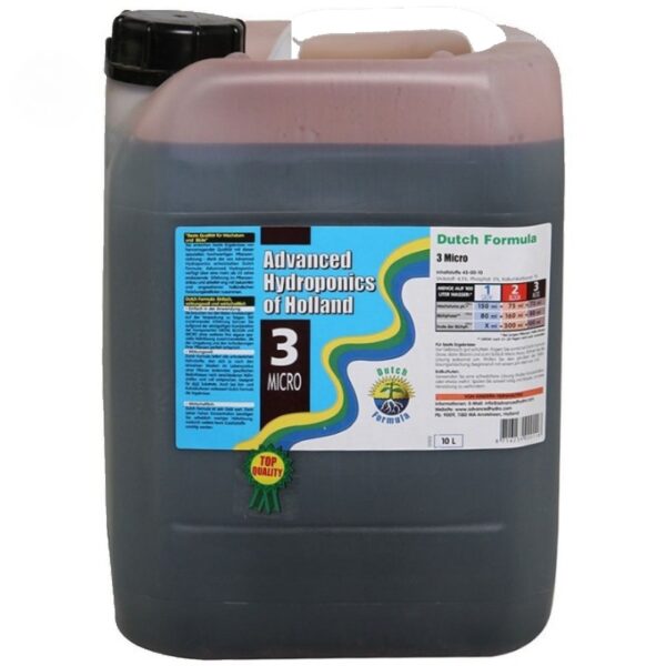 Advanced Hydroponics Dutch Formula Micro - Base Oligo-Éléments 10L