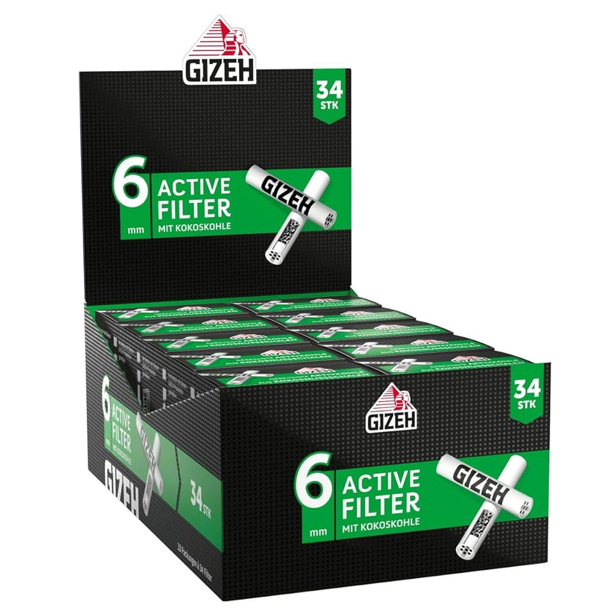 GIZEH Active Filtre 6mm 10 x 34pcs – Image 1
