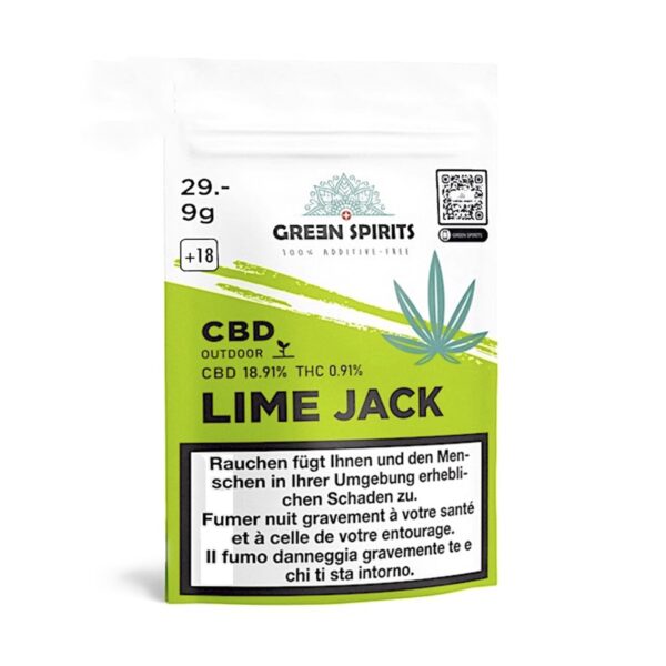Green Spirits Lime Jack Outdoor CBD 9g — Fleur Citron Vert Énergisante
