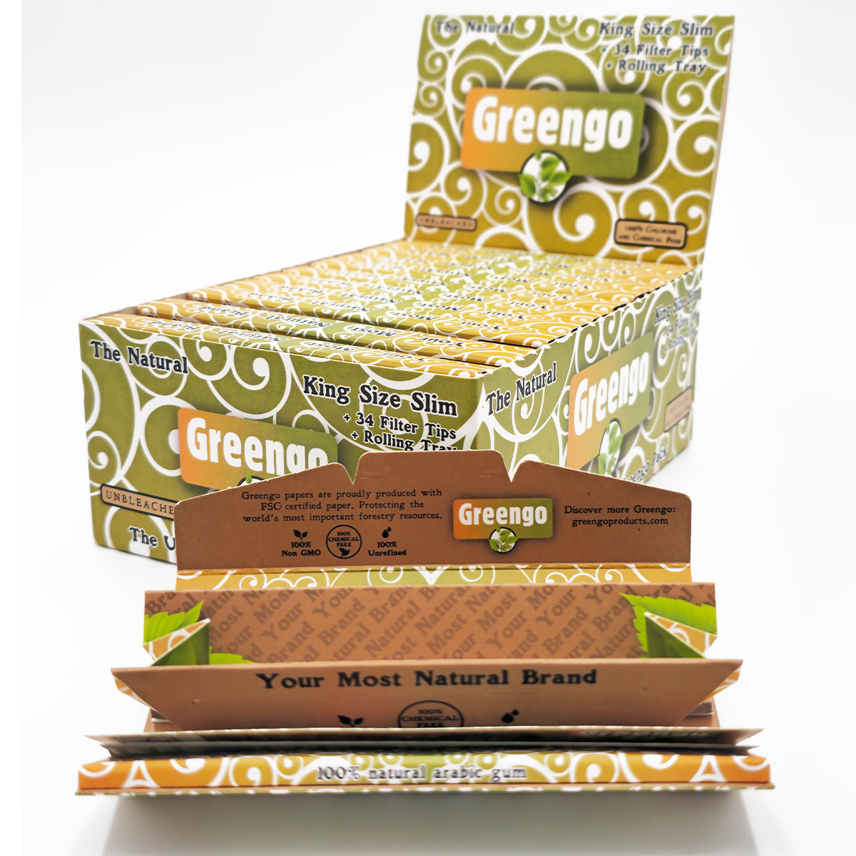 Greengo Kingsize Slim + Filtres + Plateau Box 22pcs – Image 1