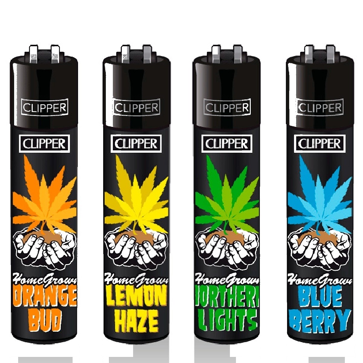 p-23060-26653-v7 Briquet Clipper Home Grow — Lot de 4, rechargeable butane – Image 1