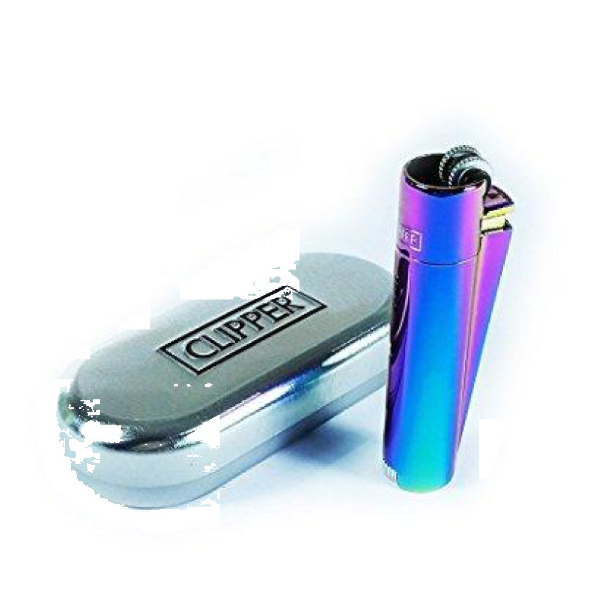 p-25892-26562-v7 Briquet Clipper Icy - Blue/Silver Shiny Icy — Métal premium rechargeable – Image 1