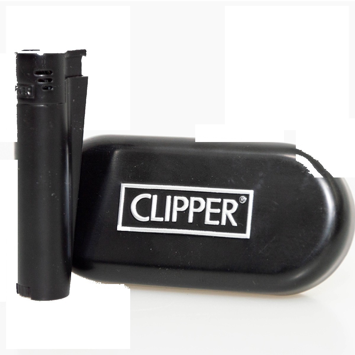 p-25895-26561-v7 Briquet Clipper Metal Black JET Flame — Métal premium rechargeable – Image 1