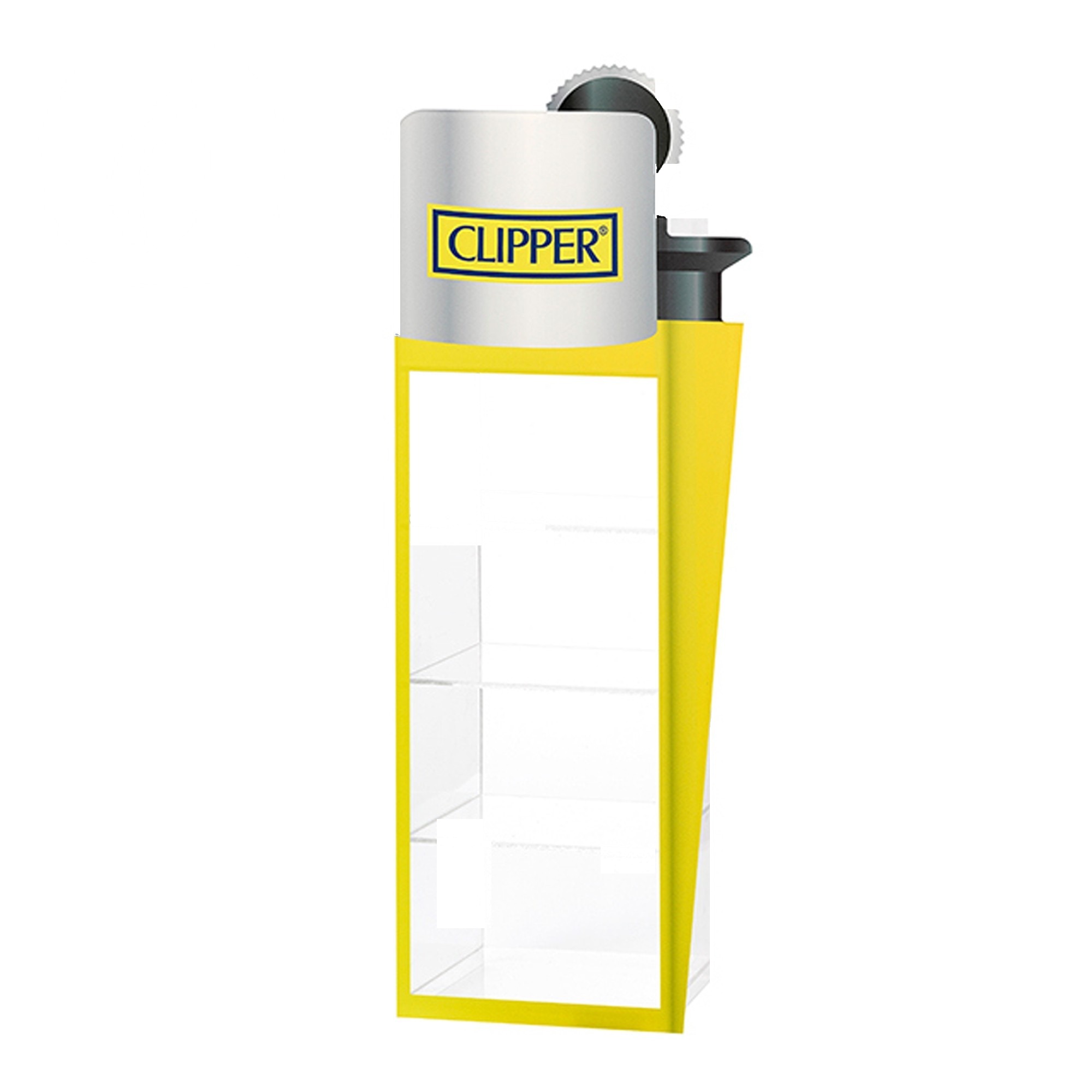 p-25945-26545-v7 Clipper Présentoir à briquets Jaune — Présentoir commerce pour boutique – Image 1