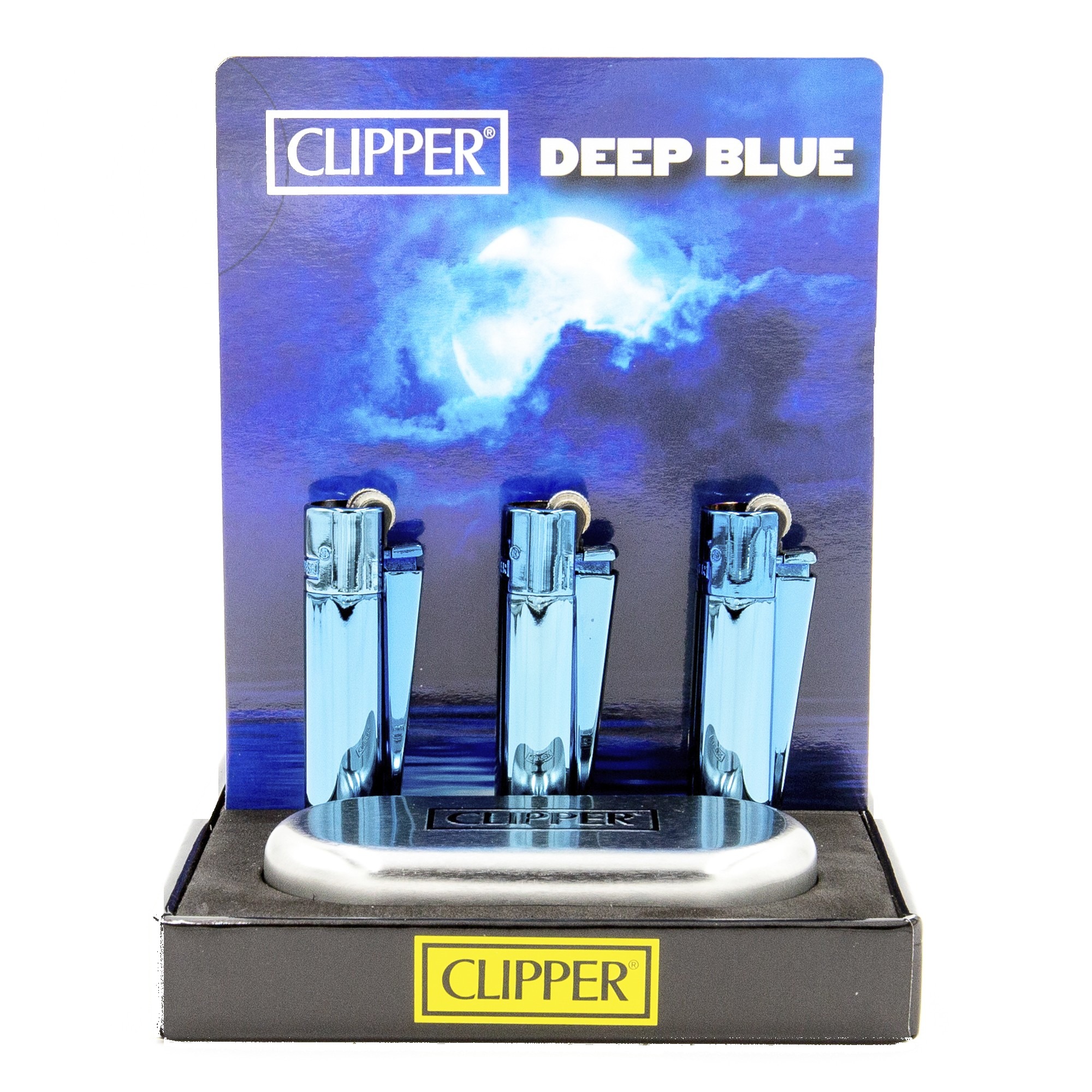 p-25948-26338-v7 Briquet Clipper Metal Deep Blue (coloris assorti) — Métal premium rechargeable – Image 1