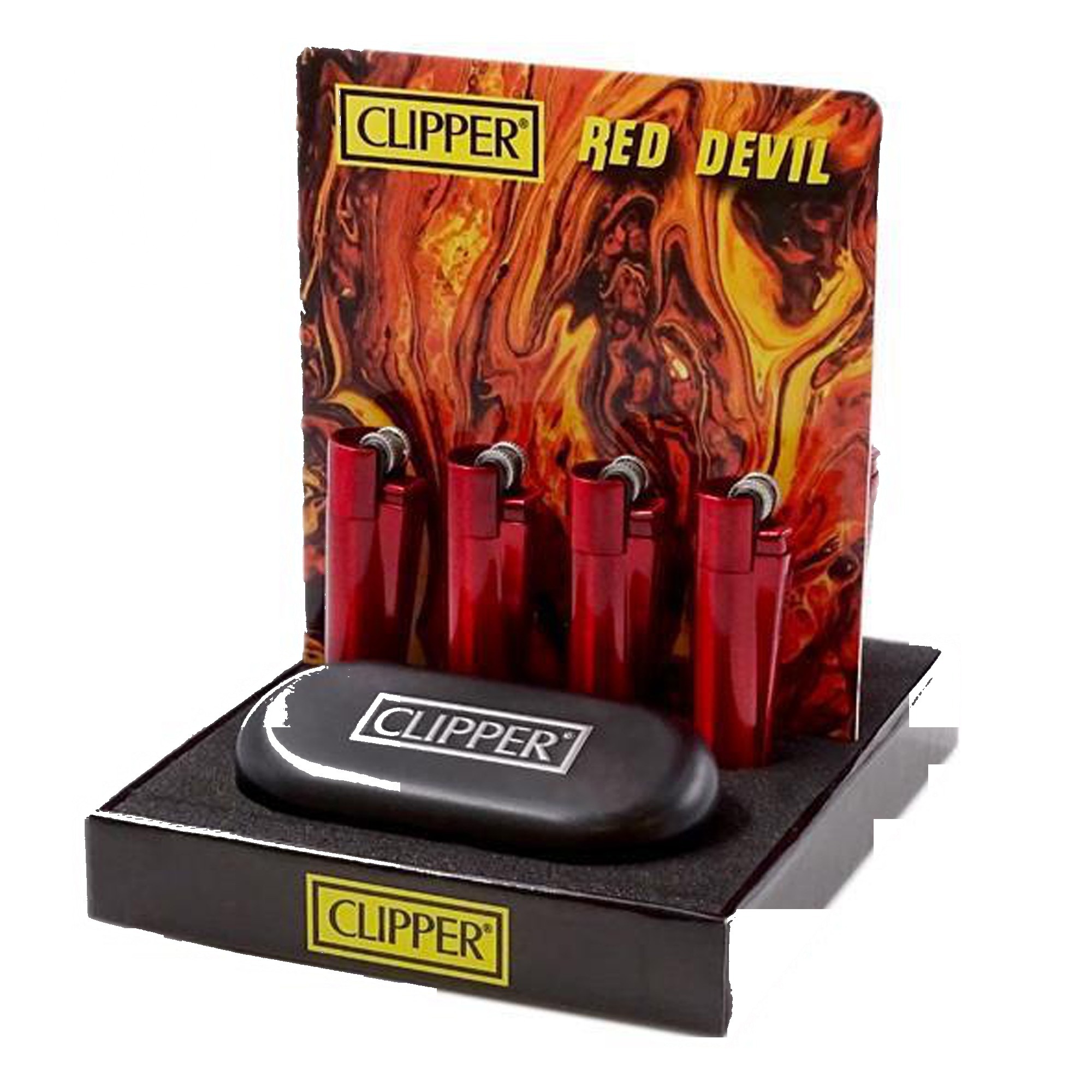 p-25962-26538-v7 Briquet Clipper Metal RED DEVIL — Métal premium rechargeable – Image 1