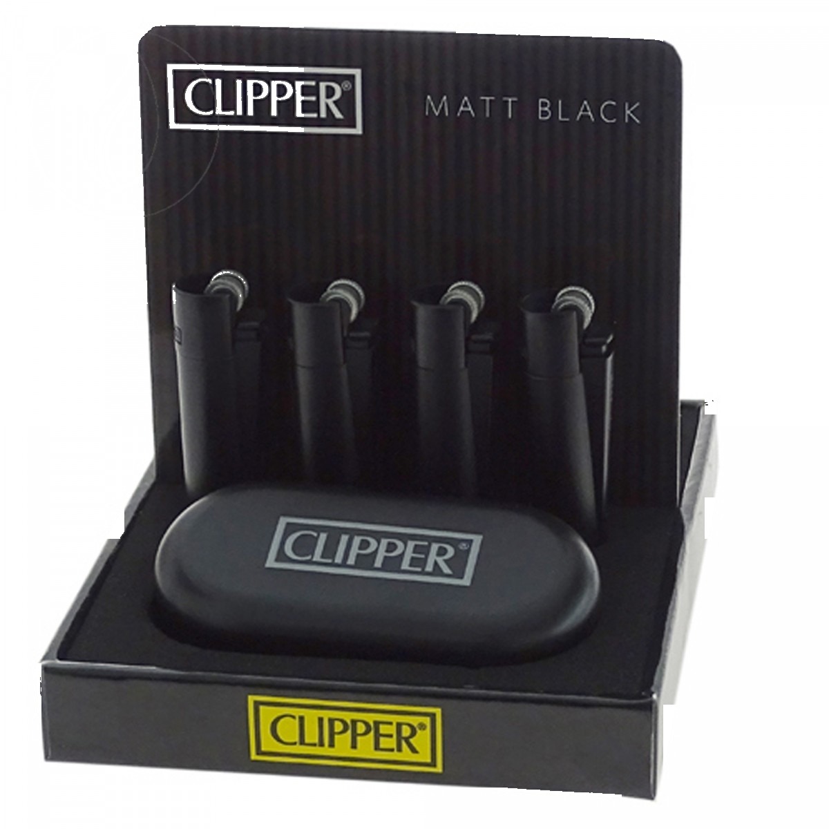 p-25967-26310-v7 Briquet Clipper Metal Micro Matt Black — Métal premium rechargeable – Image 1