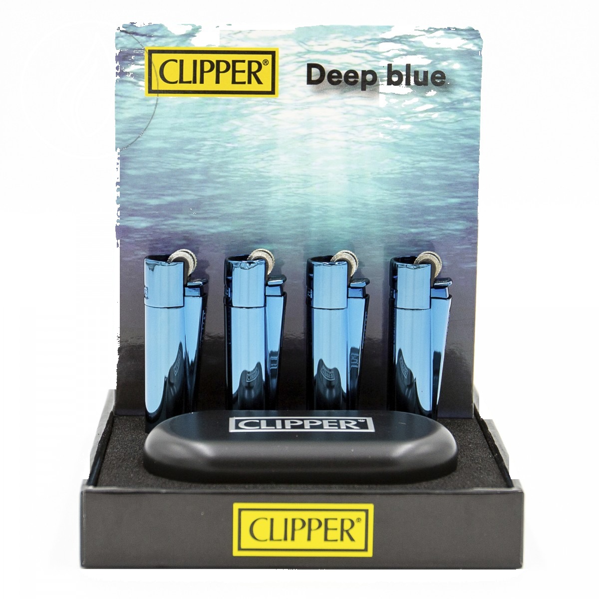 p-25968-26308-v7 Briquet Clipper Metal Micro Deep Blue — Métal premium rechargeable – Image 1