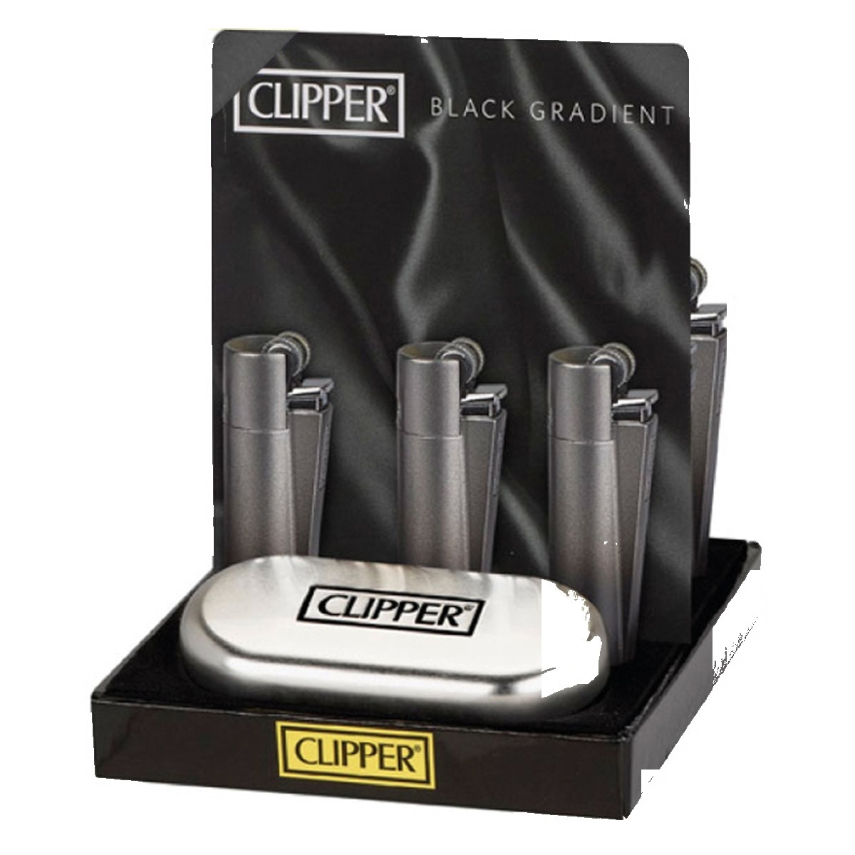 p-25972-26533-v7 Briquet Clipper Metal Black Gradient — Métal premium rechargeable – Image 1