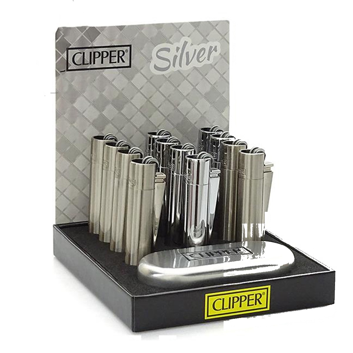 p-25980-26281-v7 Briquet Clipper Metal Silver — Métal premium rechargeable – Image 1