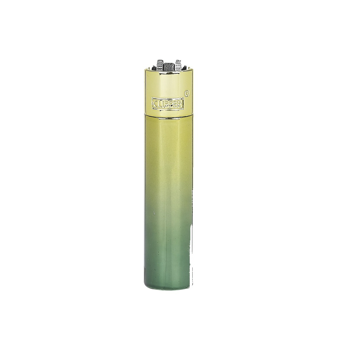 p-26078-26498-v7 Briquet Clipper Metal Green Gradient — Métal premium rechargeable – Image 1